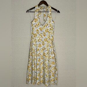 NWOT Pact halter yellow floral summer dress